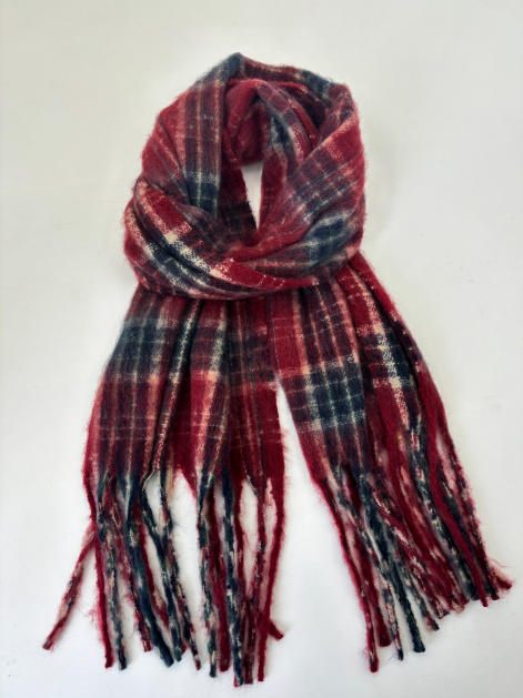 Mjuk rutig tartan-halsduk i rött
