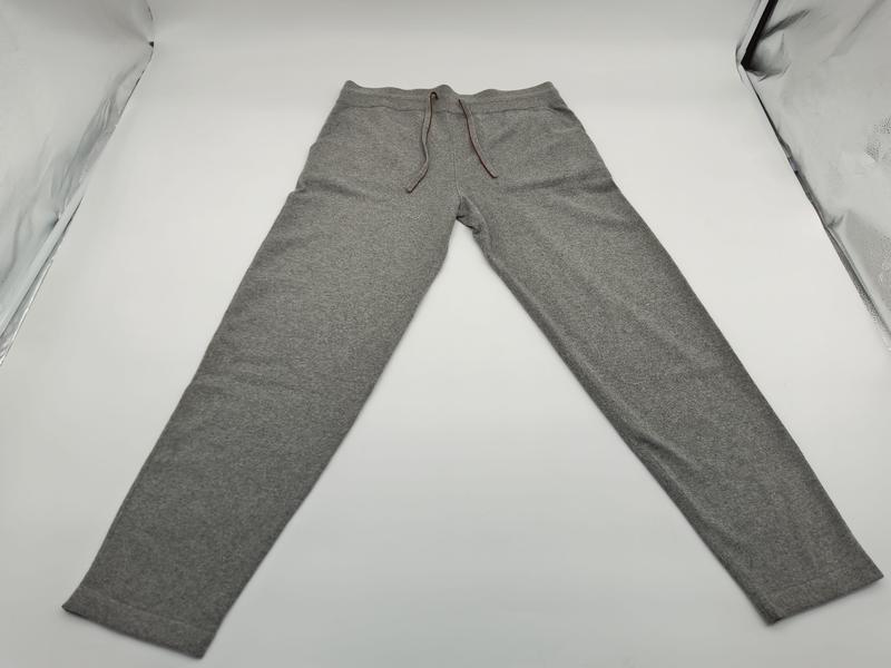 Grå slim tapered joggingbyxor för herr med dragsko i mjukt marl-tyg.